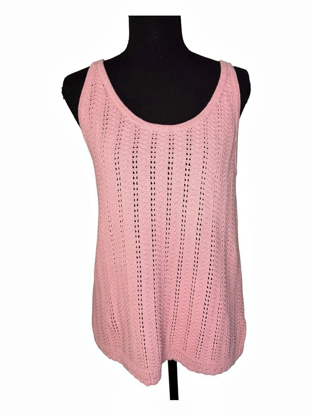 Scoop Pink Knit Tank Top Size Large